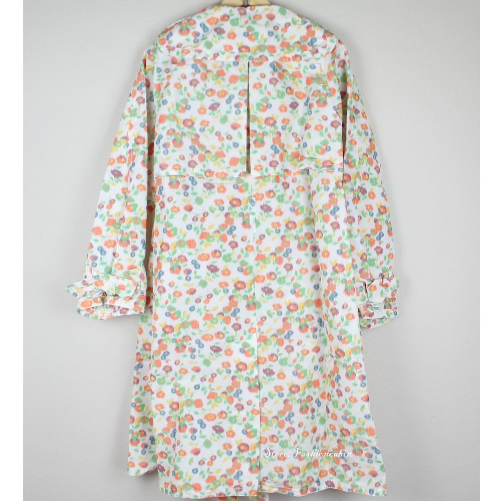 NEW Tory Burch Double-breast Runway Trench Coat, Tossed Confetti, Size10, Belted - Picture 5 of 16